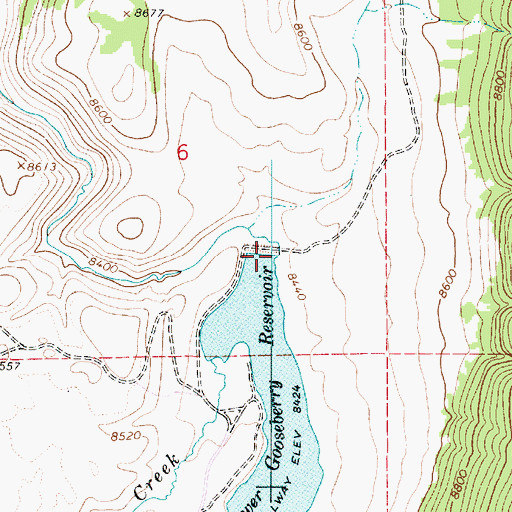 Topographic Map of Lower Gooseberry Reservoir Dam, UT