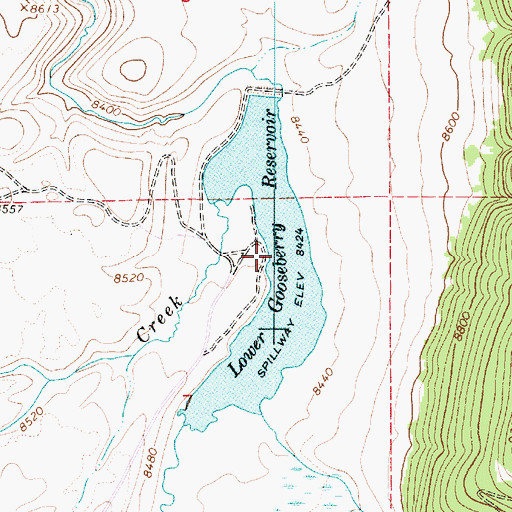 Topographic Map of Lower Gooseberry Reservoir, UT