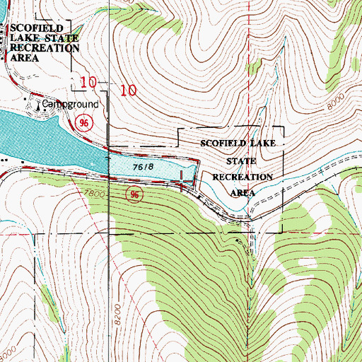 Topographic Map of Scofield Dam, UT