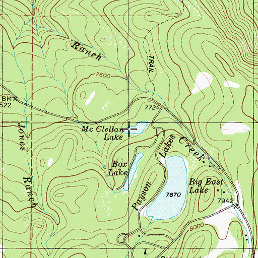 Topographic Map of McClellan Lake, UT