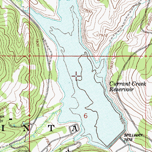 Topographic Map of Currant Creek Reservoir, UT
