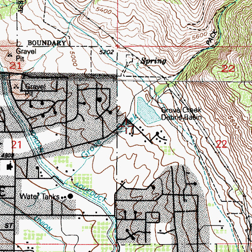 Topographic Map of Grove Creek Debris Basin Dam, UT