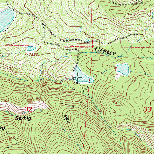 Topographic Map of Center Creek Number Two Reservoir, UT