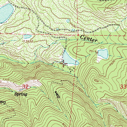 Topographic Map of Center Creek Number Two Dam, UT