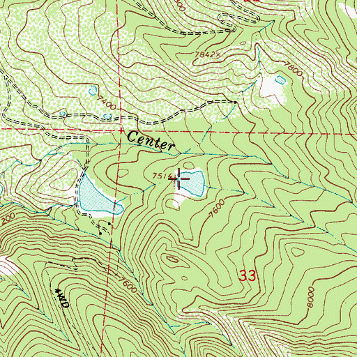 Topographic Map of Center Creek Number Three Dam, UT