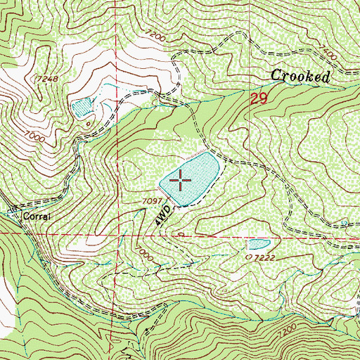 Topographic Map of Center Creek Number One Reservoir, UT