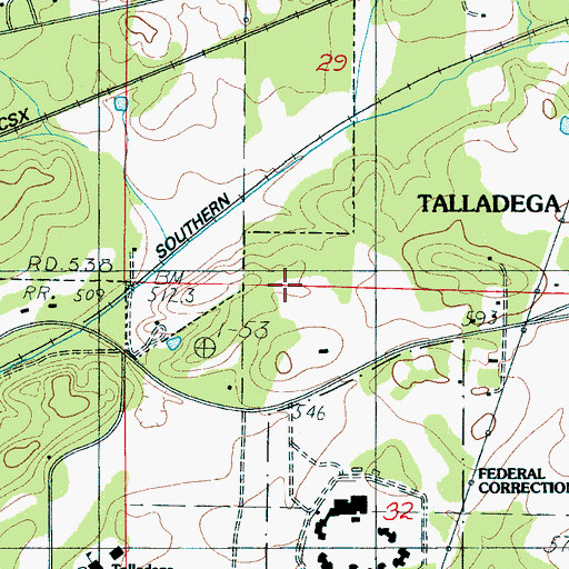 Topographic Map of Coxs Pond, AL