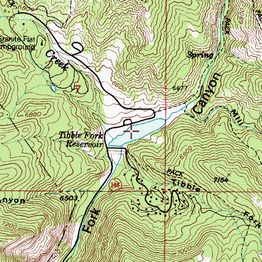 Topographic Map of Tibble Fork Reservoir, UT
