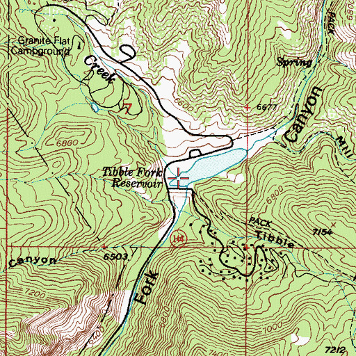 Topographic Map of Tibble Fork Dam, UT