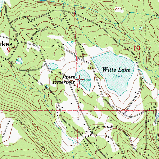 Topographic Map of Jones Reservoir, UT