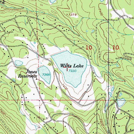 Topographic Map of Witts Lake, UT