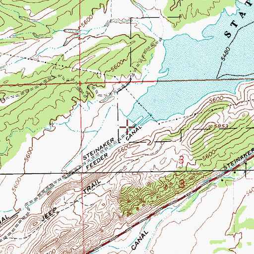 Topographic Map of Steinaker Dam, UT