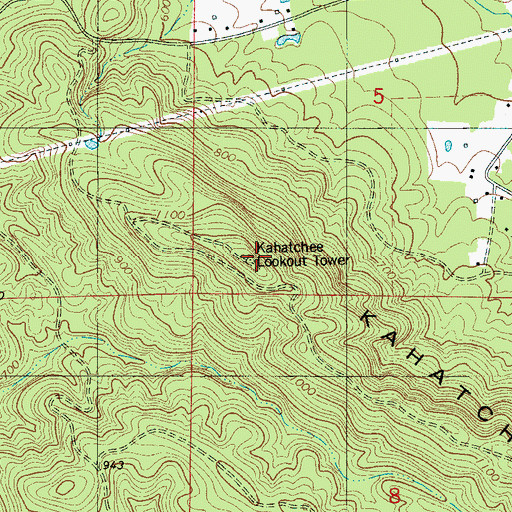 Topographic Map of Crumplers Peak, AL