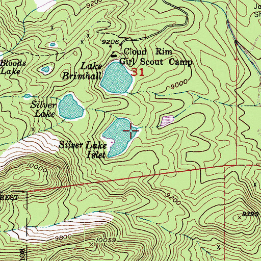 Topographic Map of Silver Lake Islet Dam, UT
