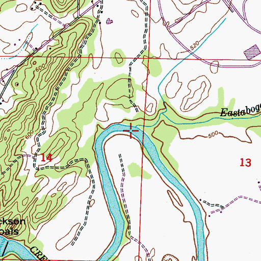 Topographic Map of Cunninghams Ford, AL