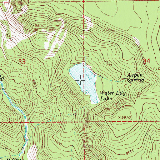 Topographic Map of Water Lily Lake, UT