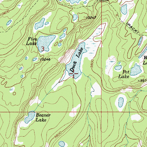 Topographic Map of Duck Lake Dam, UT