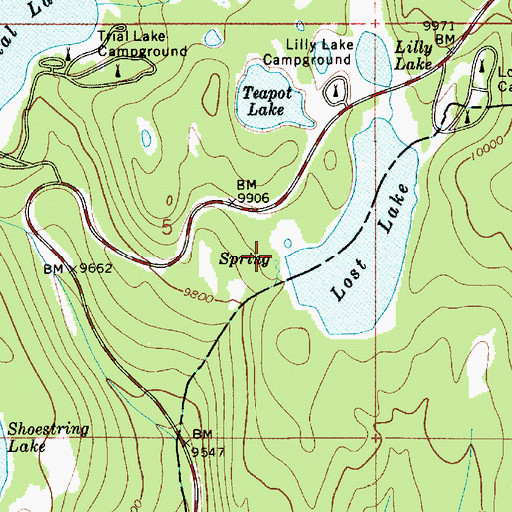 Topographic Map of Lost Lake Dam, UT