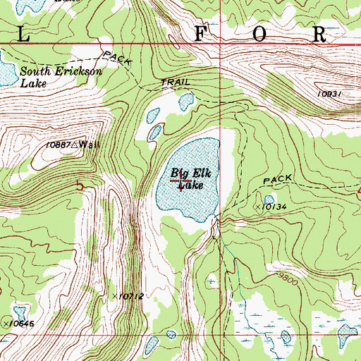 Topographic Map of Big Elk Lake, UT