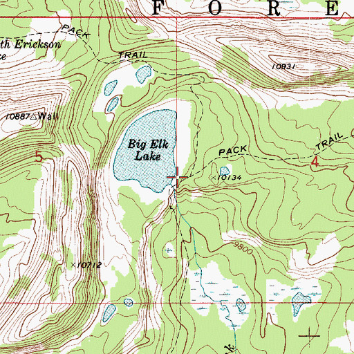 Topographic Map of Big Elk Lake Dam, UT