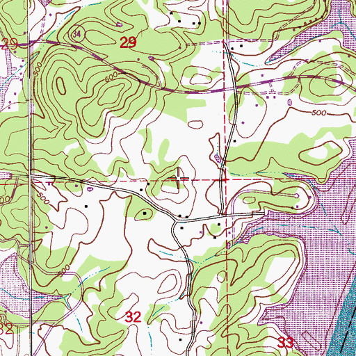 Topographic Map of Davis Acres, AL
