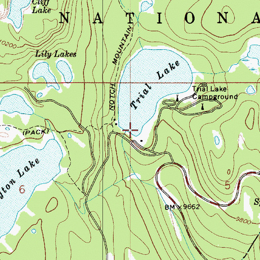 Topographic Map of Trial Lake Dam, UT