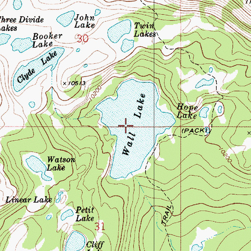 Topographic Map of Wall Lake, UT