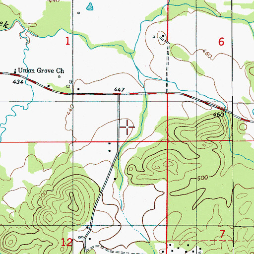 Topographic Map of Deans Spring, AL