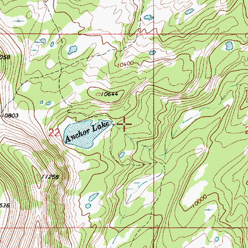 Topographic Map of Anchor Lake Reservoir Dam, UT