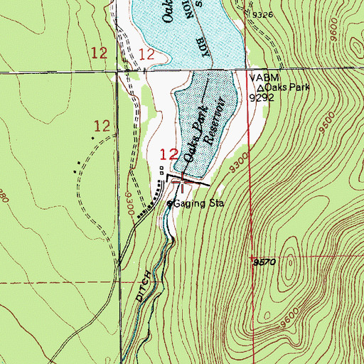 Topographic Map of Oaks Park Dam, UT