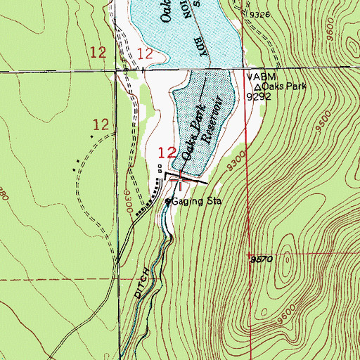 Topographic Map of Oaks Park Dam, UT