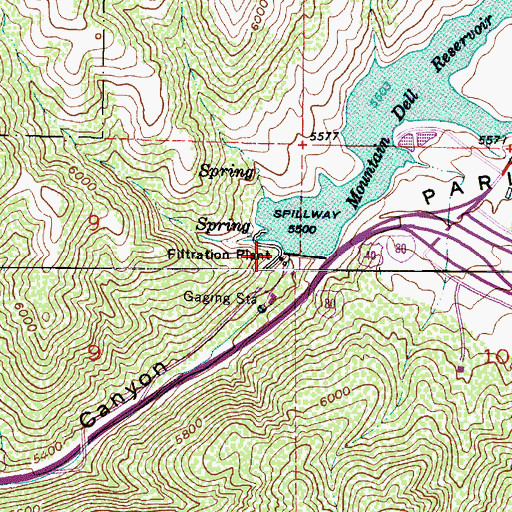 Topographic Map of Mountain Dell Dam, UT