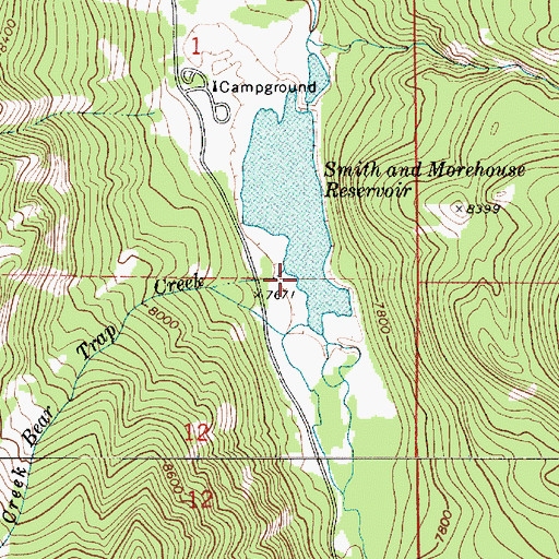 Topographic Map of Smith and Morehouse Reservoir, UT
