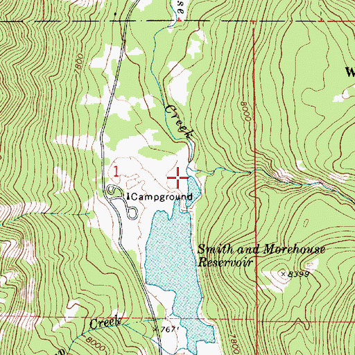 Topographic Map of Smith and Morehouse Dam, UT
