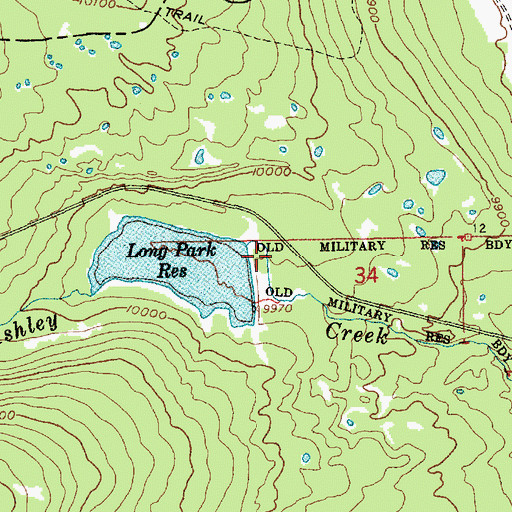 Topographic Map of Long Park Dam, UT