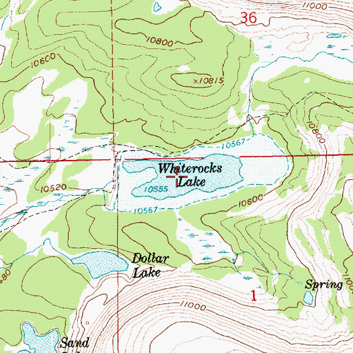Topographic Map of Whiterocks Lake, UT