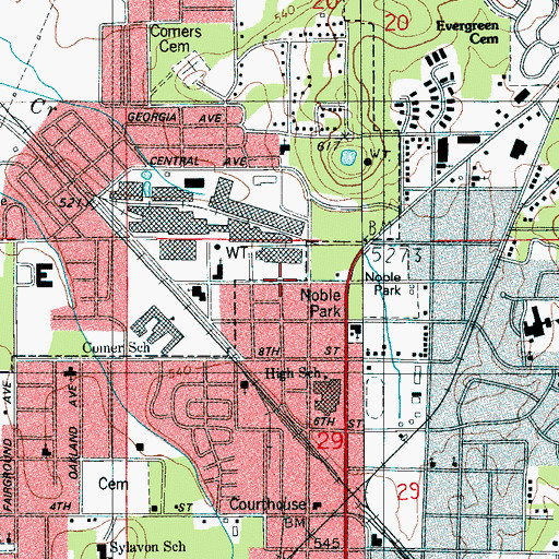 Topographic Map of Drummond Fraser Hospital (historical), AL