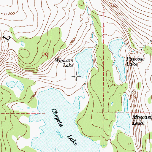 Topographic Map of Papoose Lake, UT