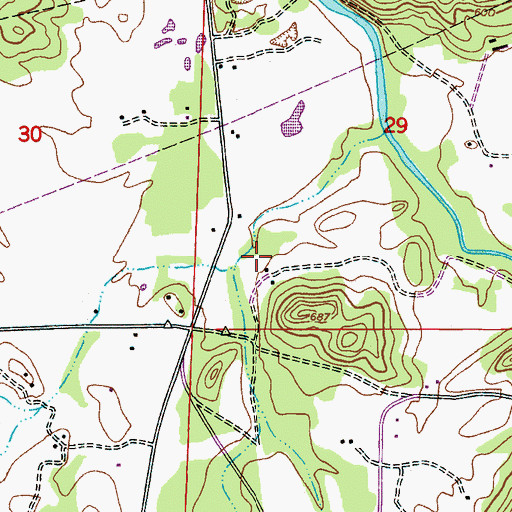 Topographic Map of Drunkards Spring, AL