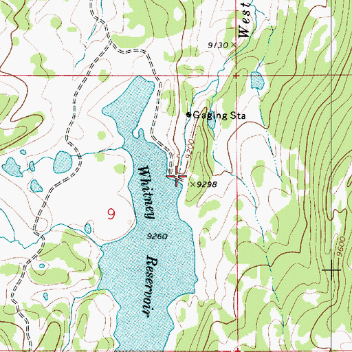 Topographic Map of Whitney Reservoir Dam, UT