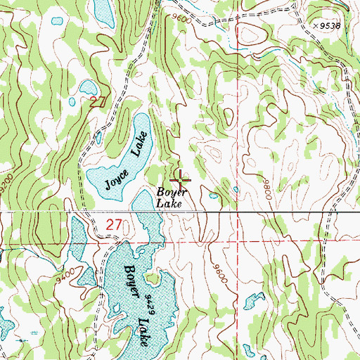 Topographic Map of Boyer Lake, UT