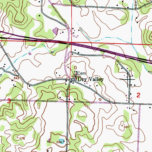 Topographic Map of Dry Valley Church, AL