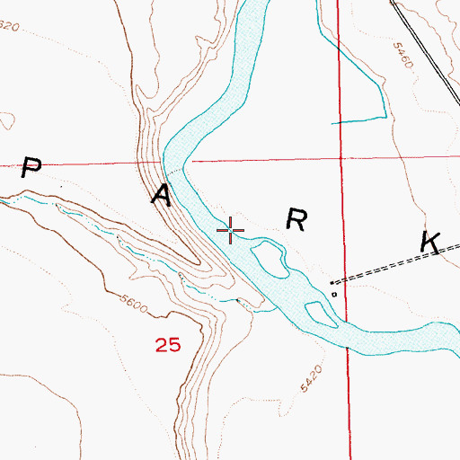 Topographic Map of Browns Park National Wildlife Refuge Reservoir, UT