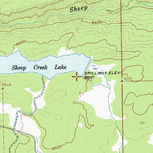 Topographic Map of Sheep Creek Dam, UT