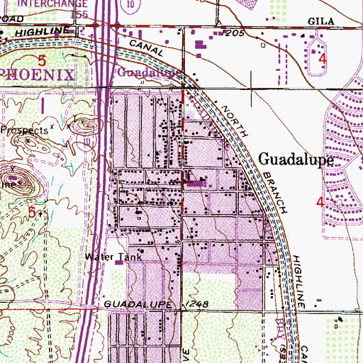 Topographic Map of Frank Elementary School, AZ