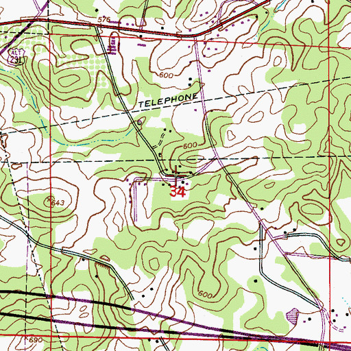 Topographic Map of Echo Hills, AL