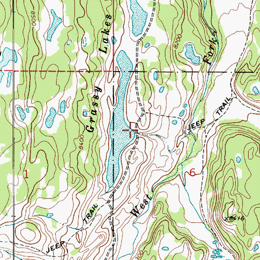 Topographic Map of Grassy Lake Dam, UT
