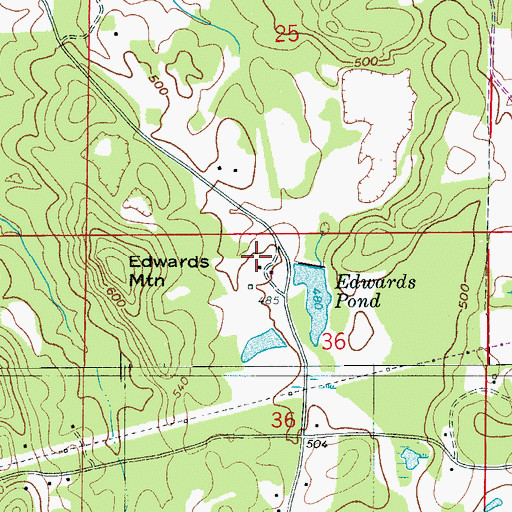 Topographic Map of Edwards (historical), AL