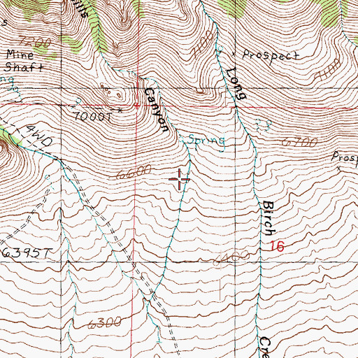 Topographic Map of Bills Canyon, UT