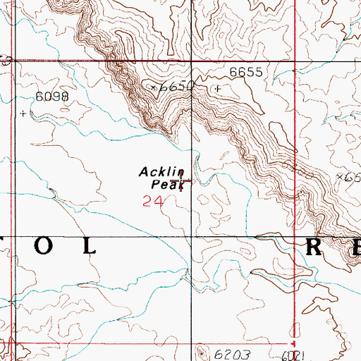 Topographic Map of Acklin Peak, UT